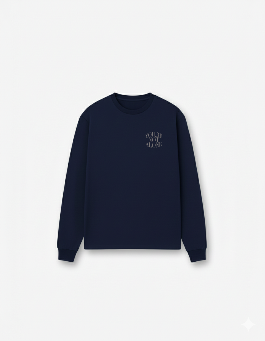 NOT ALONE LONG-SLEEVE | 280 GSM heavyweight cotton · Oversized fit · Dropped shoulders
