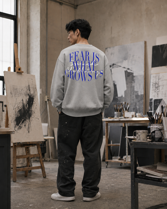 FEAR IS WHAT GROWS US heavyweight oversized sweatshirt by SPEECH CLOTHING