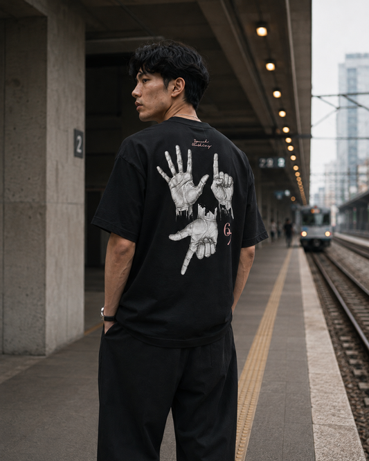 HAND SIGNALS 6/7 heavyweight oversized T-shirt by SPEECH CLOTHING