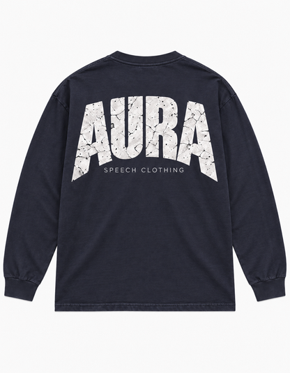 AURA Long Sleeve Tee in Midnight Blue, SPEECH CLOTHING product view.