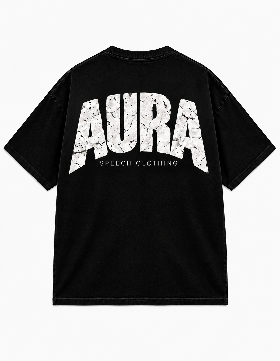 AURA Heavy Tee in Black, SPEECH CLOTHING product view.