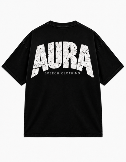 AURA Heavy Tee in Black, SPEECH CLOTHING product view.