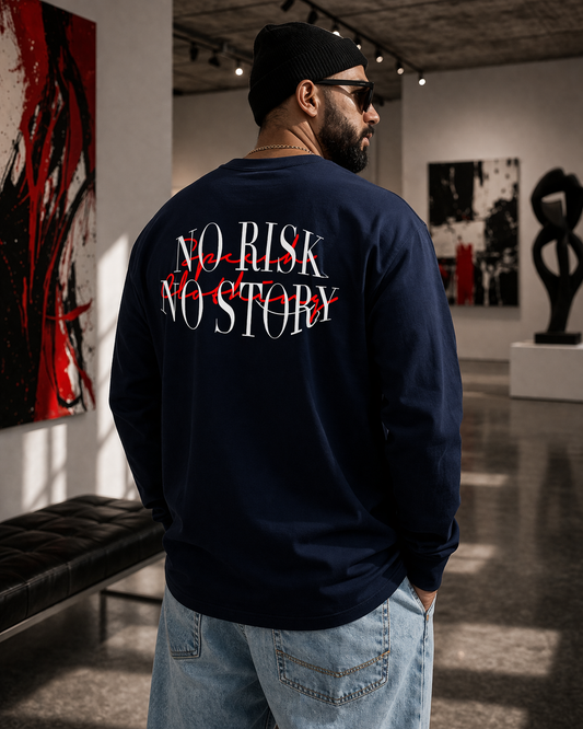 NO RISK LONG-SLEEVE | 280 GSM heavyweight cotton · Oversized fit · Dropped shoulders
