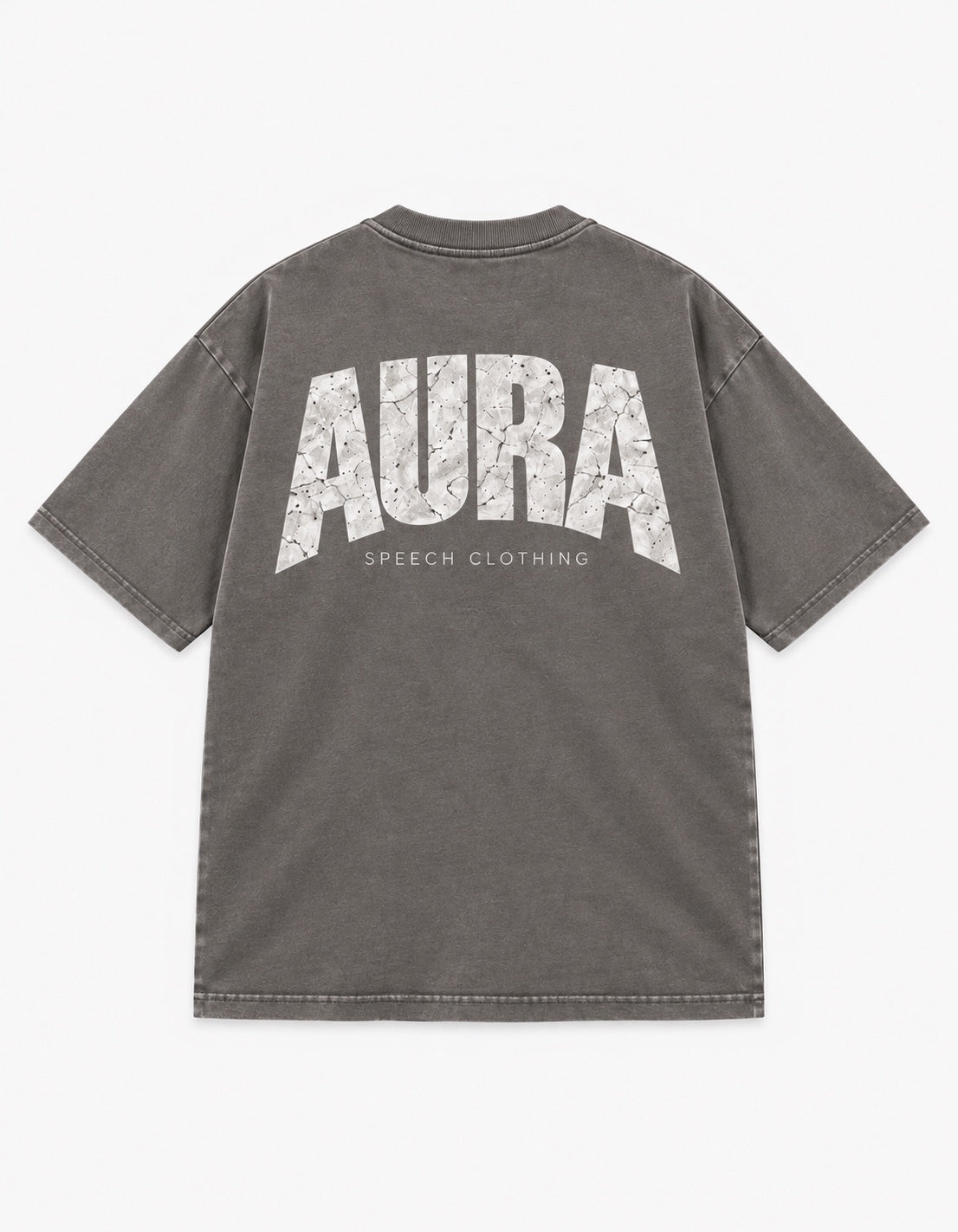 AURA Stone Wash Tee in Coal Stone, SPEECH CLOTHING product view.