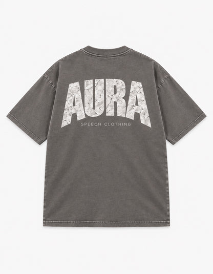 AURA Stone Wash Tee in Coal Stone, SPEECH CLOTHING product view.