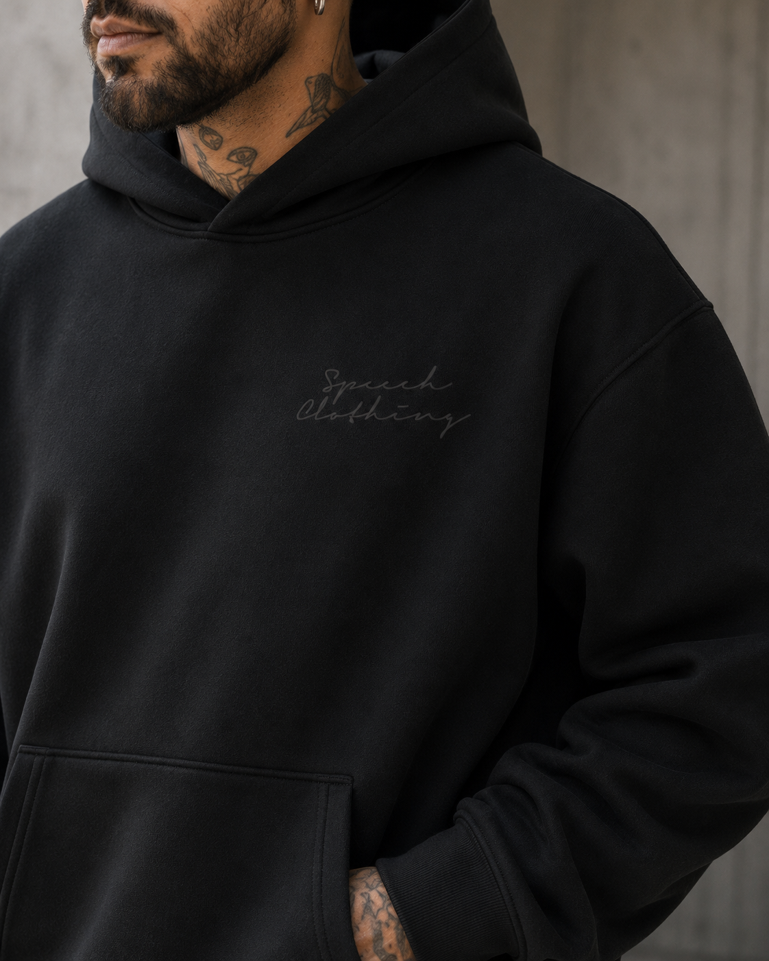 ESSENTIAL LOGO heavyweight oversized hoodie by SPEECH CLOTHING