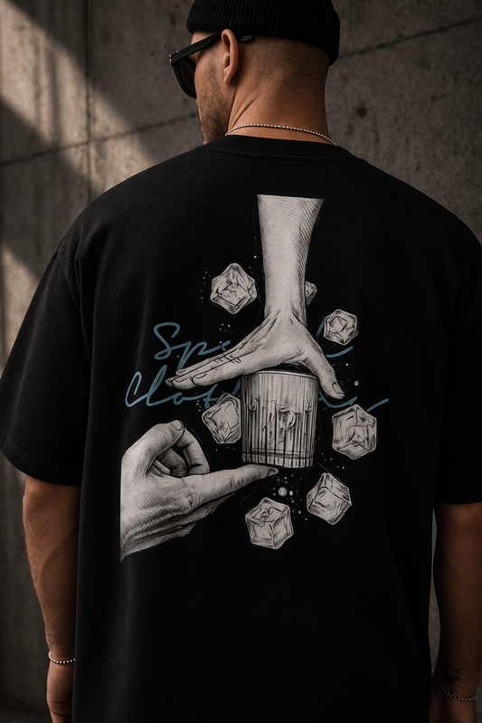 NO ICE | 280 GSM heavyweight cotton · Oversized fit · Dropped shoulders