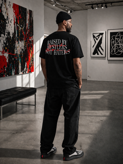 HUSTLER | 280 GSM heavyweight cotton · Oversized fit · Dropped shoulders