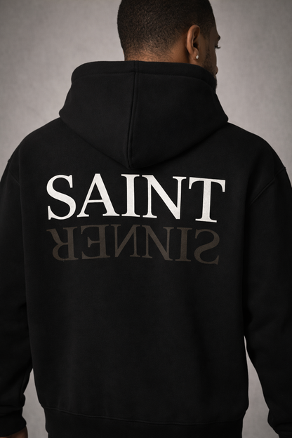 SAINT | 350 GSM heavyweight cotton · Oversized hoodie · Dropped shoulders