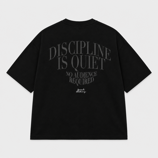 DISCIPLINE IS QUIET TEE heavyweight oversized T-shirt by SPEECH CLOTHING