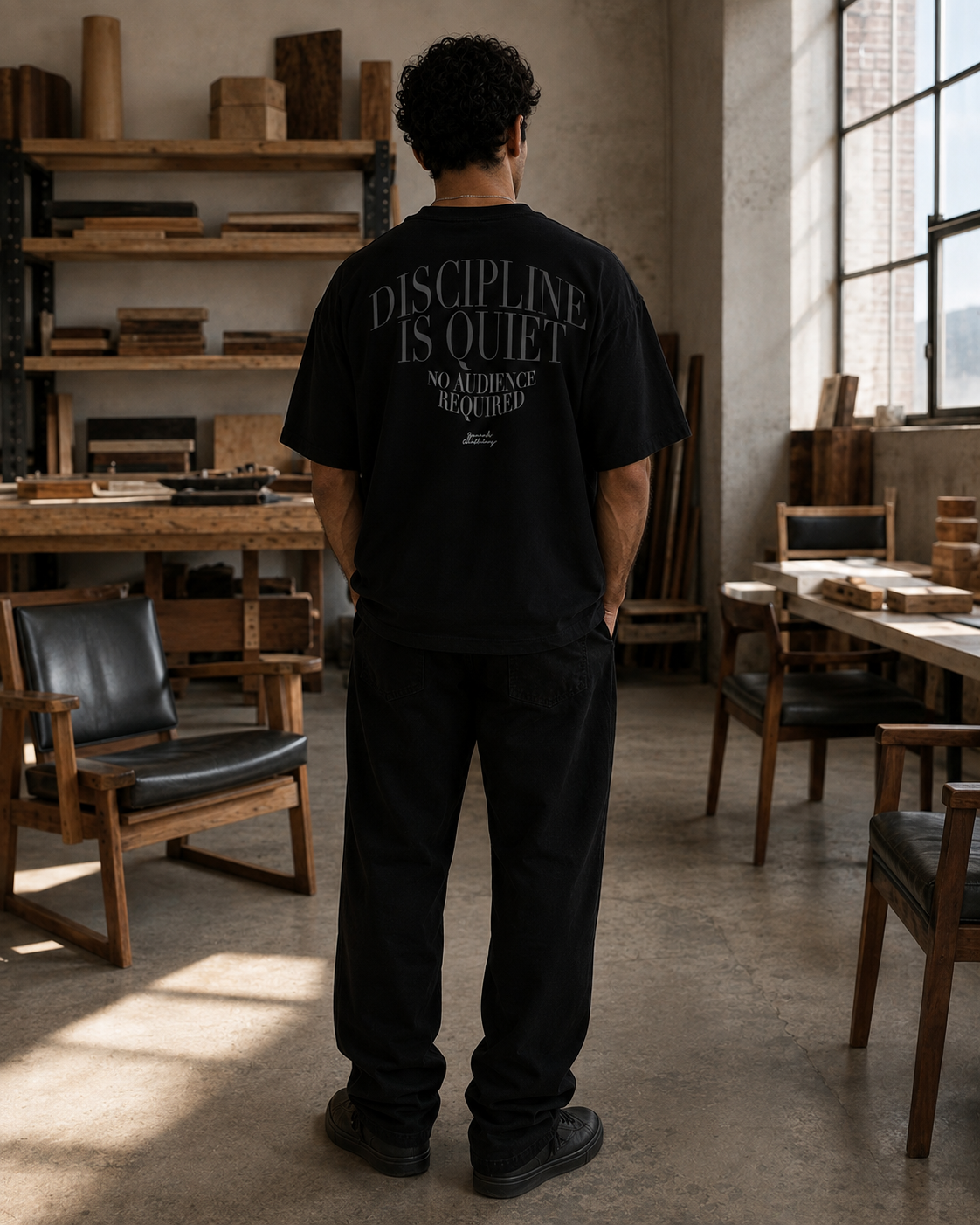 DISCIPLINE IS QUIET TEE heavyweight oversized T-shirt by SPEECH CLOTHING