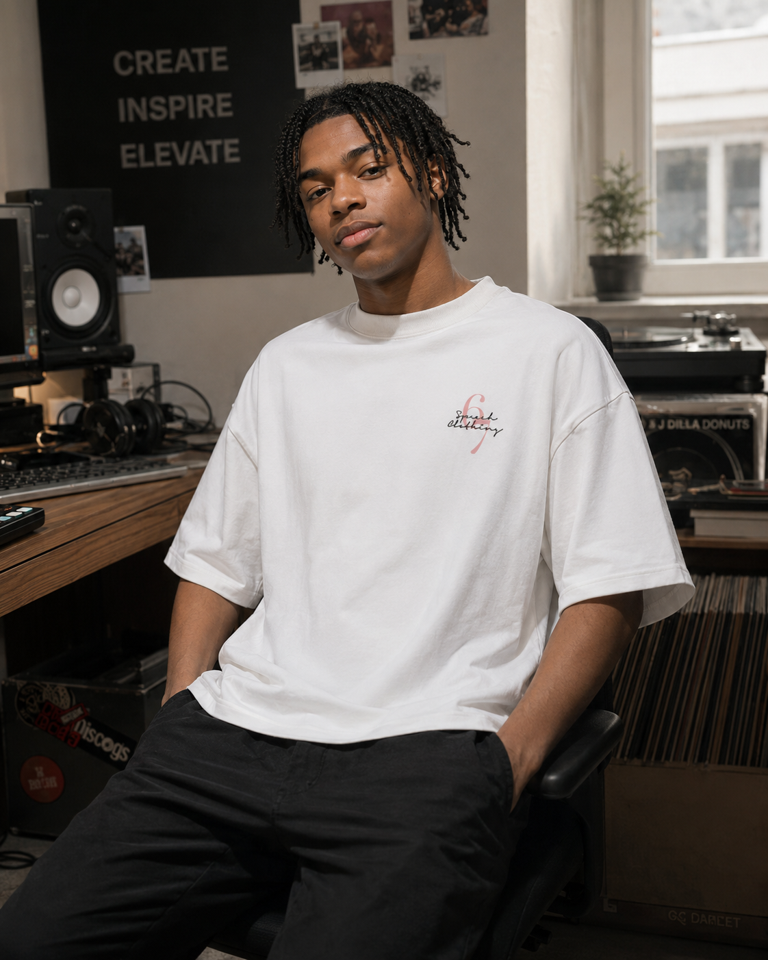 WHO'S TURN 6/7 heavyweight oversized T-shirt by SPEECH CLOTHING