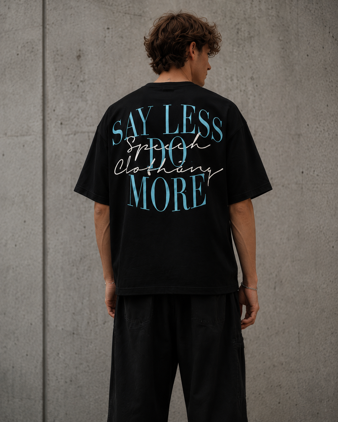 SAY LESS heavyweight oversized T-shirt by SPEECH CLOTHING