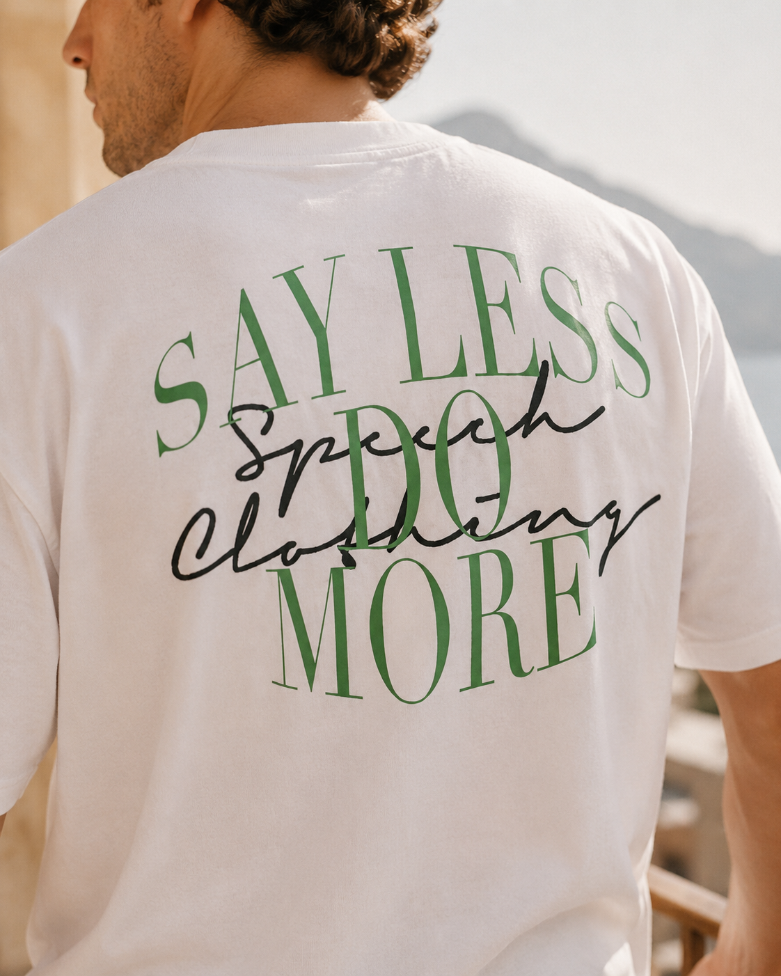 SAY LESS heavyweight oversized T-shirt by SPEECH CLOTHING