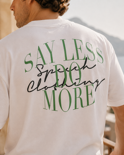 SAY LESS heavyweight oversized T-shirt by SPEECH CLOTHING