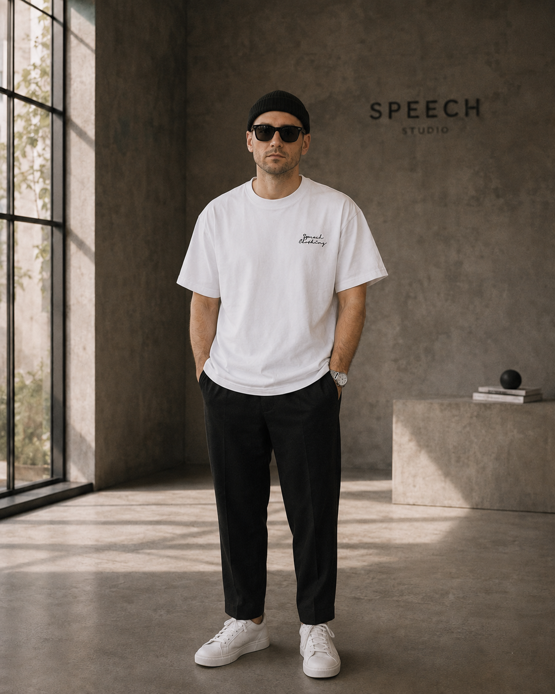 MEET AGAIN heavyweight oversized T-shirt by SPEECH CLOTHING