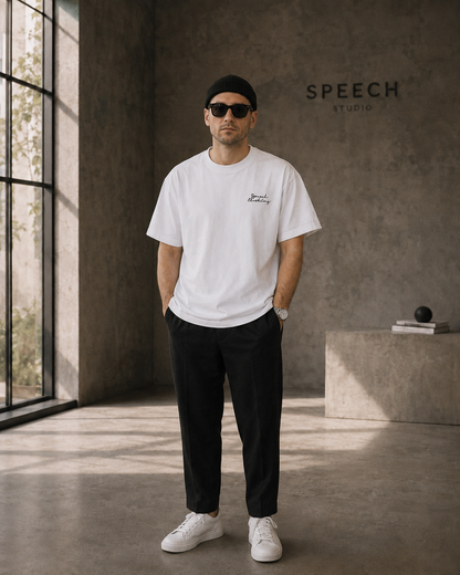 MEET AGAIN heavyweight oversized T-shirt by SPEECH CLOTHING