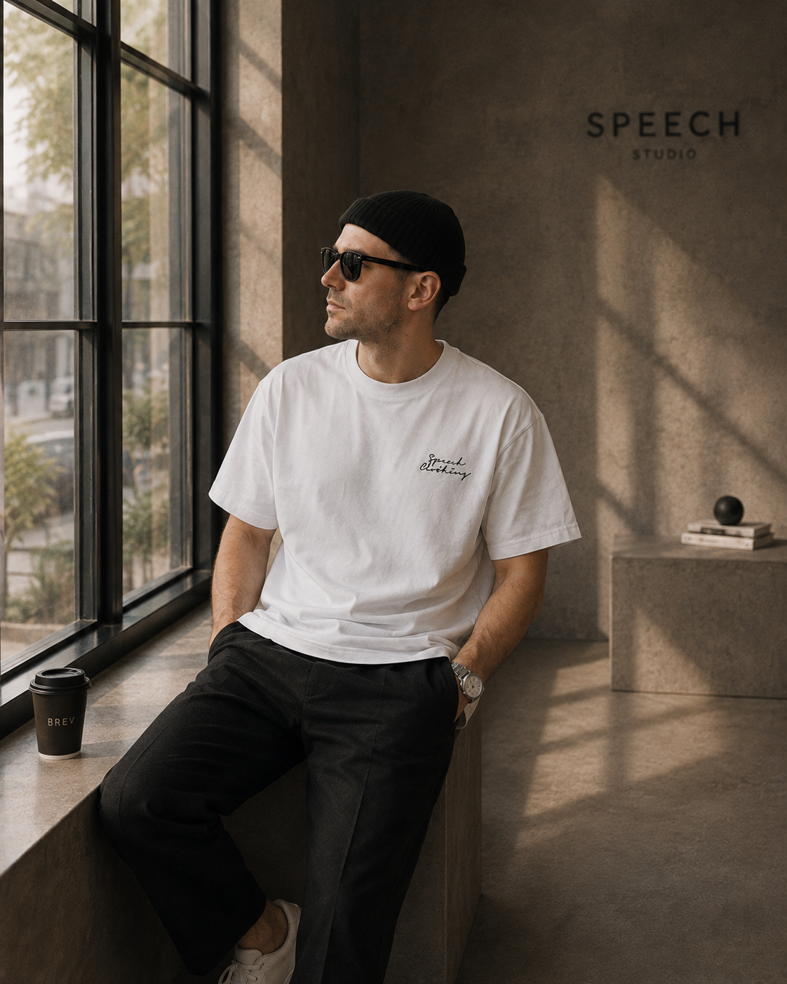 MEET AGAIN heavyweight oversized T-shirt by SPEECH CLOTHING
