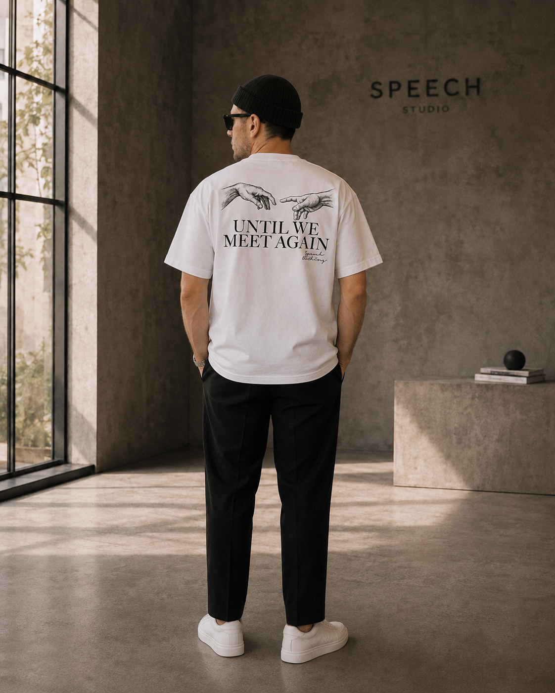 MEET AGAIN heavyweight oversized T-shirt by SPEECH CLOTHING
