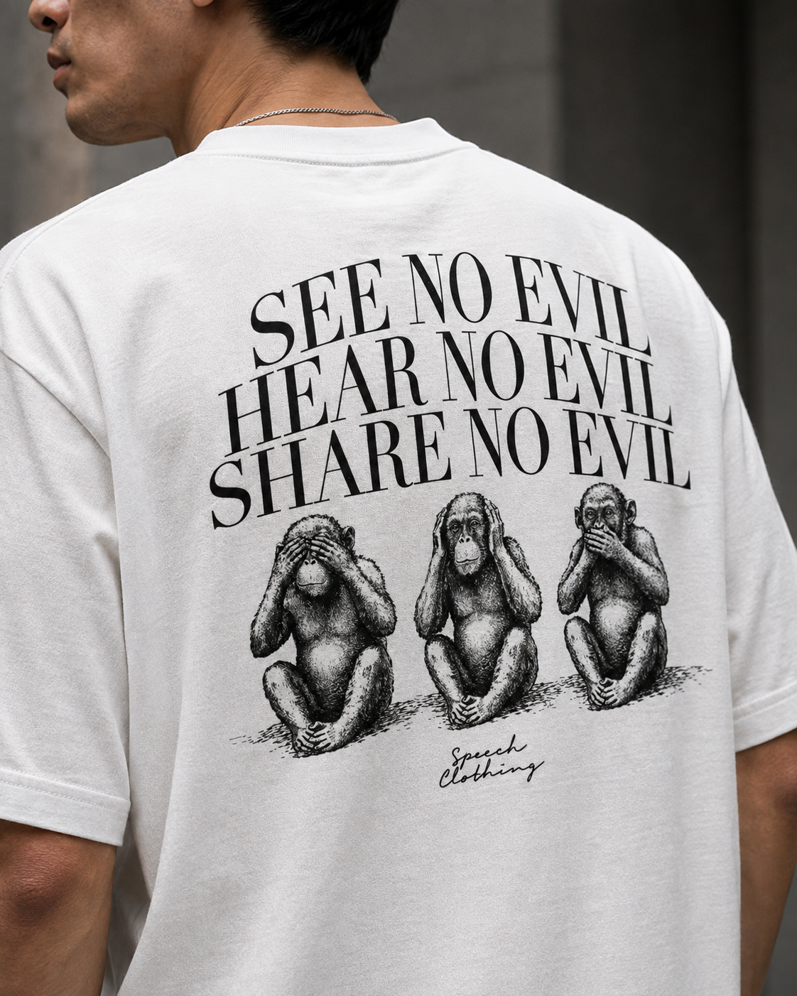 NO EVIL heavyweight oversized T-shirt by SPEECH CLOTHING