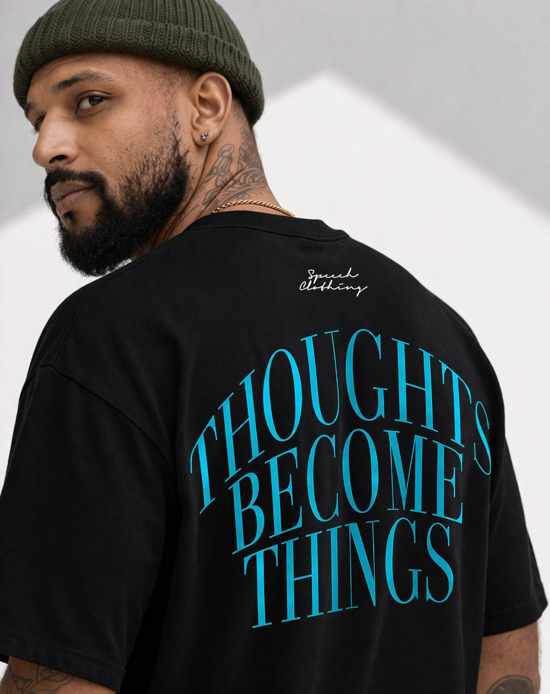 THOUGHTS BECOME THINGS | 280 GSM heavyweight cotton · Oversized fit · Dropped shoulders